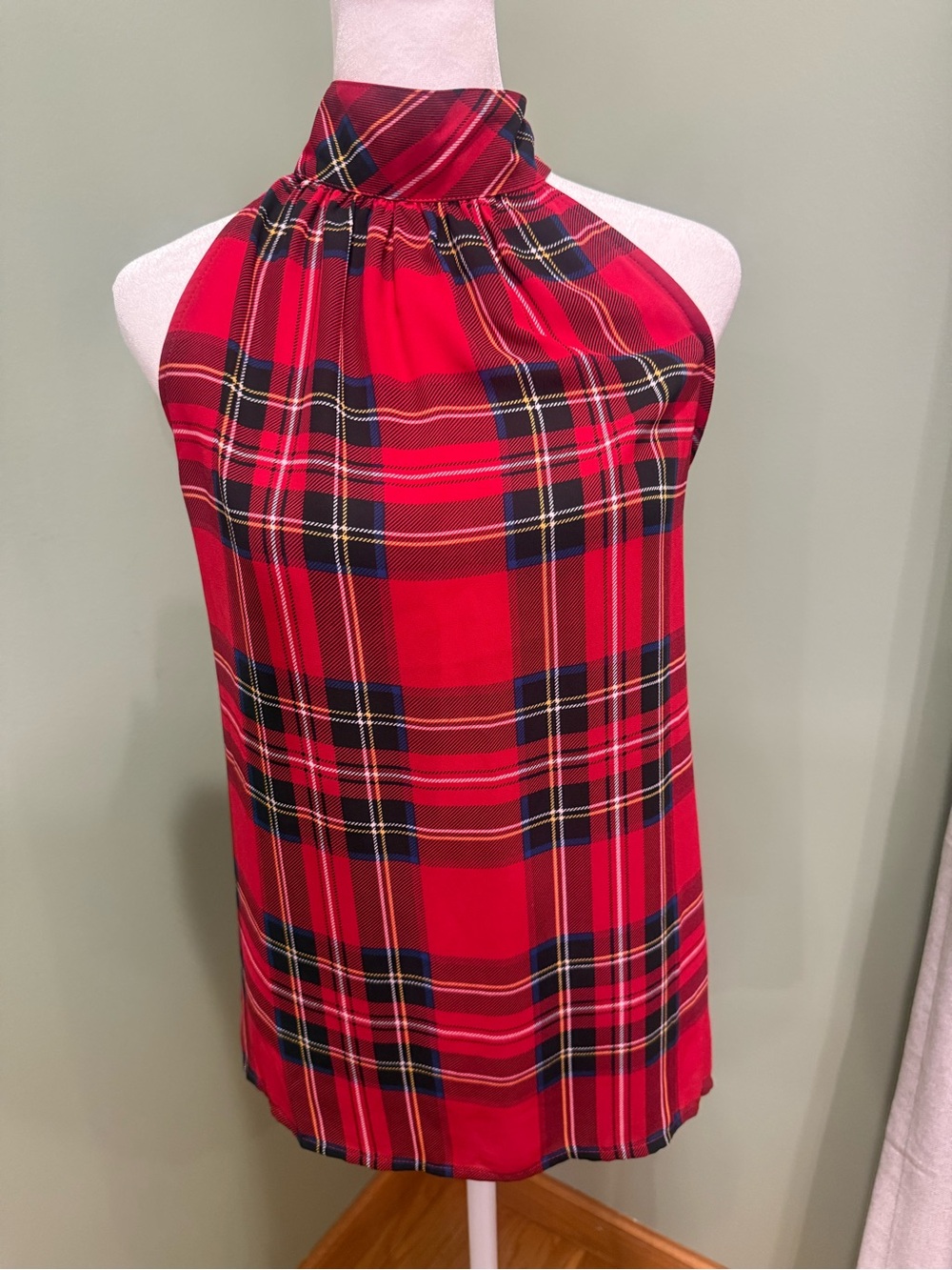 J. Crew Red Plaid Halter Camisole
